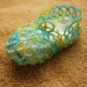 Challenge Accepted – Reader Submission for Weekly Challenge #16 - Baby Booties - Tatted by Karen Fish in Lizbeth thread, size 20, Sea Island Breeze. She hails from Bend, Oregon.