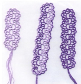 Pearl Tatted Bookmarks with Lauren Snyder. This lovely pattern uses pearl tatting and split rings to create unique bookmarks.